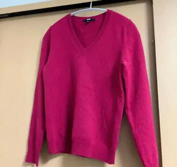 449 새상품급 유니클로 캐시미어 100% V넥 긴팔 스웨터