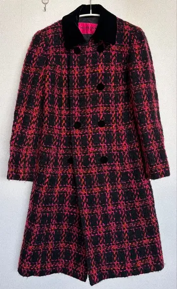 [ Miss HANAI ] 테일러드 자켓 체크 무늬 어깨 패드 있음