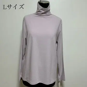 일본제 새상품 따뜻한 미프 스웨이드 보틀넥 라벤더 핑크 L 사이즈