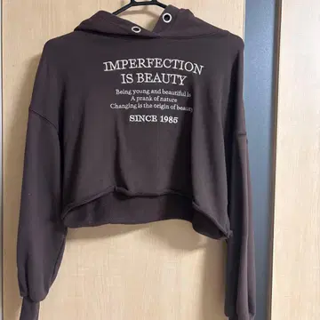 브라운 후드 부착 후드티 NICECLAP