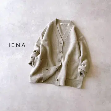 이에나 AQUA 와이드V넥 가디건 울 캐시미어 겉옷 IENA