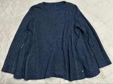 45R 저리 플레어 패턴 플레어 튜닉 네이비