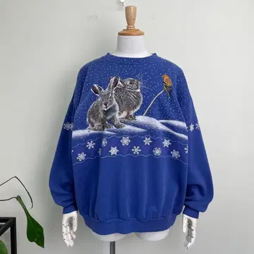 90s USA제 토끼 애니멀 맨투맨 빈티지 구제 의류 동물