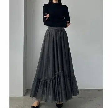 Louere 루엘레 라메 플레어 샤샤 스커트(XL)