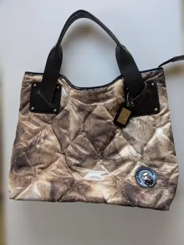 PELLE BORSA 퍼 프린트 퀼팅 핸드백