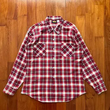70s -80s 빈티지 GANTRY 프린트 체크 플란넬 셔츠 L