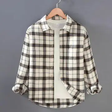 체크 무늬 플란넬 셔츠