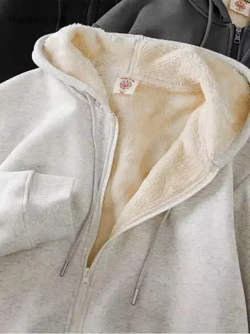 플리스 자켓 풀 지퍼 후드 부착