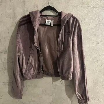 adidas 숏 기장 후드 부착 코듀로이 자켓