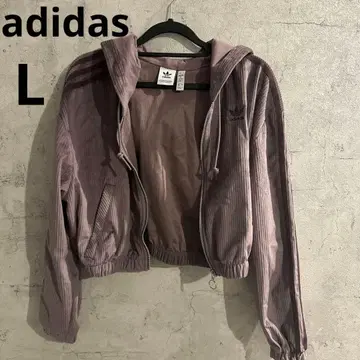 adidas 숏 기장 후드 부착 코듀로이 자켓