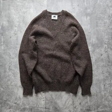 블랙쉽 니트 스웨터 M 사이즈 다크 브라운 v넥