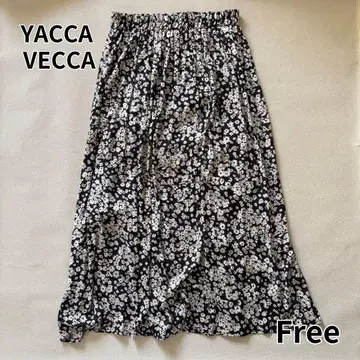 새상품급 야카베카 꽃무늬 롱 스커트 허리밴딩 꽃무늬 개더