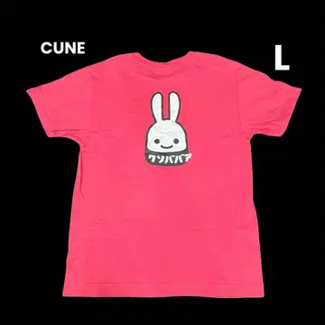 [ 레어 ] CUNE 쿠소바바아 토끼 로고 T셔츠 M 핑크 큔