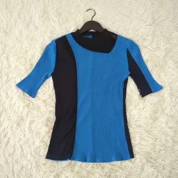 UNITEDTOKYO 레이어 콤비 티셔츠 워셔블 블루 x 블랙