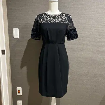 블랙 레이스 소매 드레스