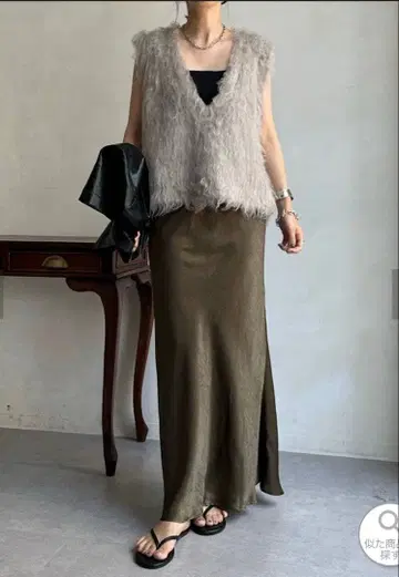 DOUDOU 샤기 니트 베스트