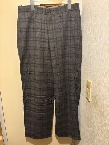 에디피스 체크 무늬 와이드 슬랙스