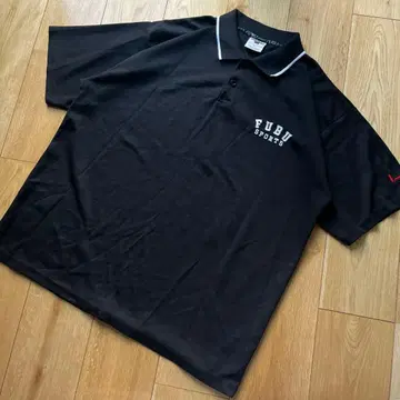 90s 00s XL FUBU 피케 셔츠 블랙 B계 테크 라인