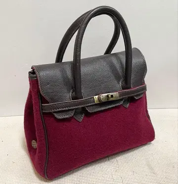 이탈리아제 Bonfanti 본판티 울 펠트 x 가죽 핸드백