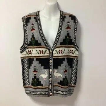 알파카 니트 베스트 그레이 계열