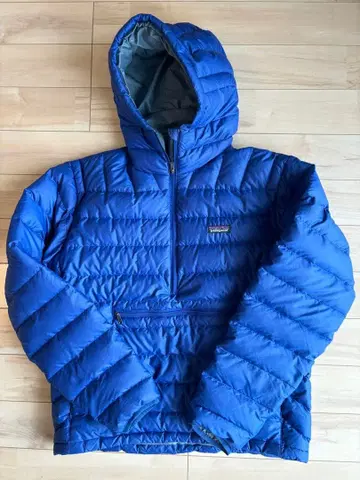 레어 파타고니아 다운 스웨터 풀오버 후디 블루 M