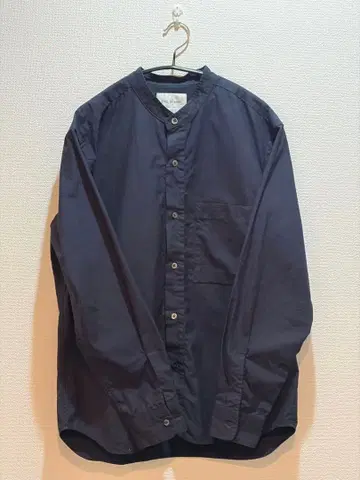 STILL BY HAND 18AW 네이비 밴드 카라 셔츠 size 46