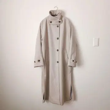 PAGEBOY 페이지 보이 스탠드 카라 울 코트 베이지