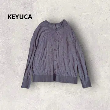 케유카 니트 가디건 겉옷 크루넥 긴팔 티셔츠 라메 상의