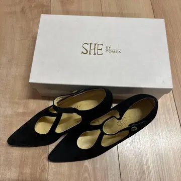 블랙 스웨이드 하이힐 펌프스 SHE by COMEX