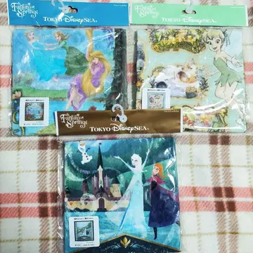 디즈니 판타지 스프링스 타월 세트 라푼젤, 팅커벨, 겨울왕국