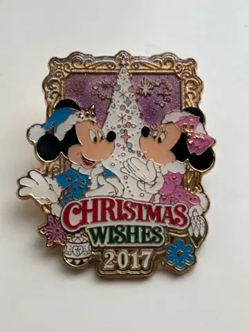 미키 미니 크리스마스 핀 배지 2017