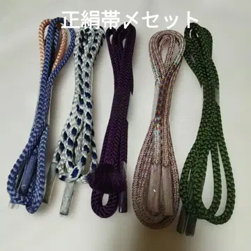 순수 실크 컬러풀 오비 5개 세트