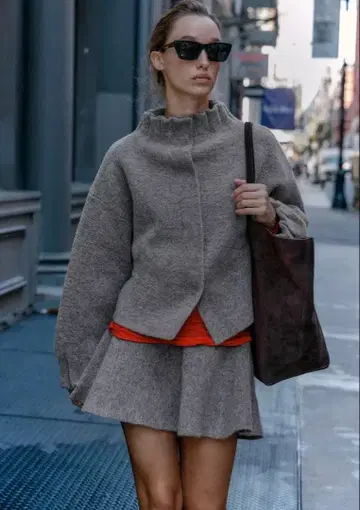 ZARA 니트 봄버 자켓