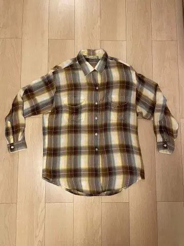 Hunters Run 레이온 체크 셔츠 긴팔 빈티지풍