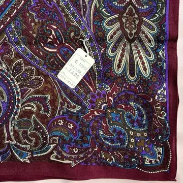 페이즐리 무늬 대형 울 스톨 / 숄 미사용품 일본제