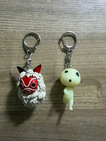 모노노케 히메 산과 코다마 키링 2개 세트