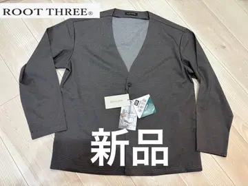 새상품 ROOT THREE 노카라 자켓 그레이 L 사이즈