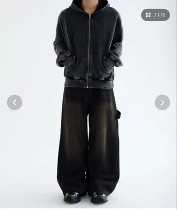 EPNK Snow wash 스노우 워시 데미지 지퍼 후디