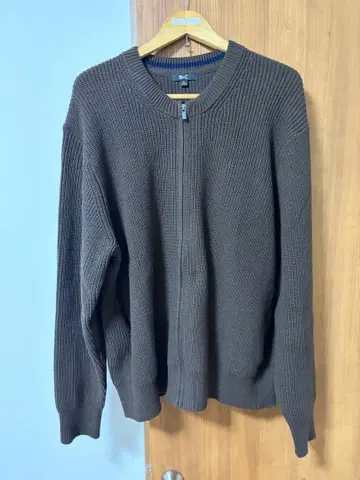 UNIQLO C XL 브라운 크루넥 풀 집업 가디건