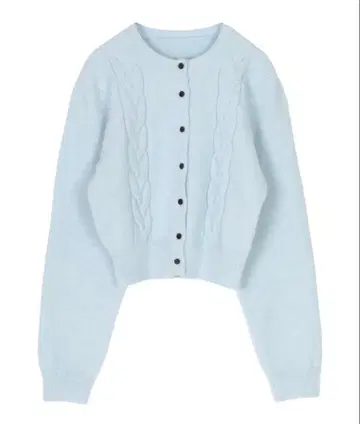 titivate 케이블 디자인 니트 가디건 스카이블루