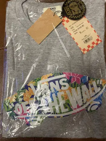 VANS 꽃무늬 로고 T셔츠 그레이