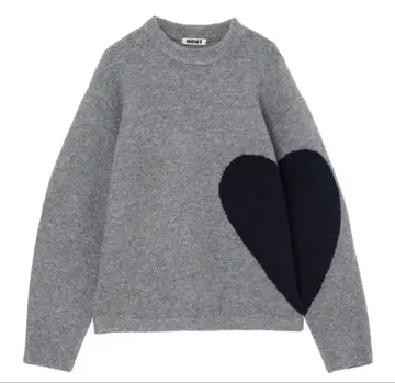 NKNIT 하트 패턴 니트 그레이 프리 사이즈 25AW