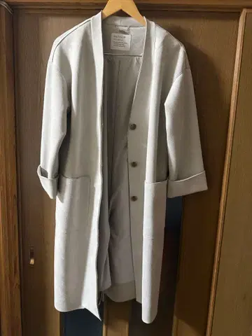 BAYFLOW 롱 코트 라이트 그레이 스웨이드 고급 엘레강트