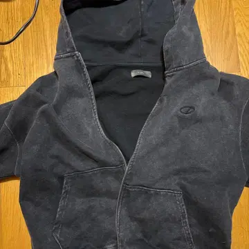 CLEL 다크 그레이 풀 집업 후드티