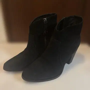 블랙 스웨이드 지퍼 부티