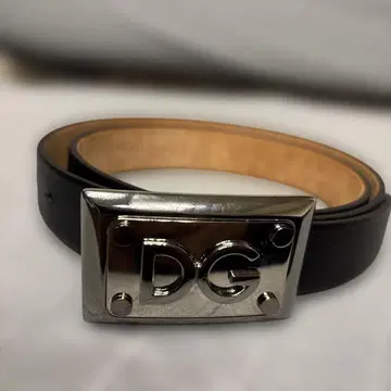 DG 로고 블랙 가죽 벨트