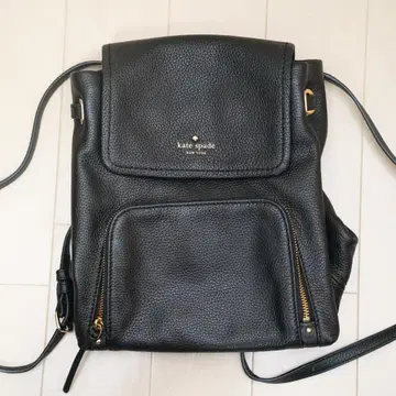 케이트 스페이드 블랙 가죽 백팩