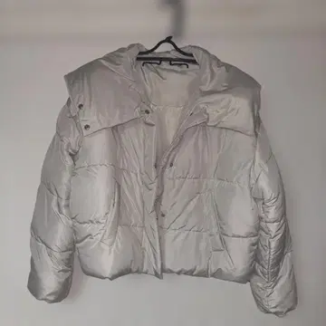 GRL 숏 기장 다운 자켓 화이트 아이보리 후드 없음 밑단 조임