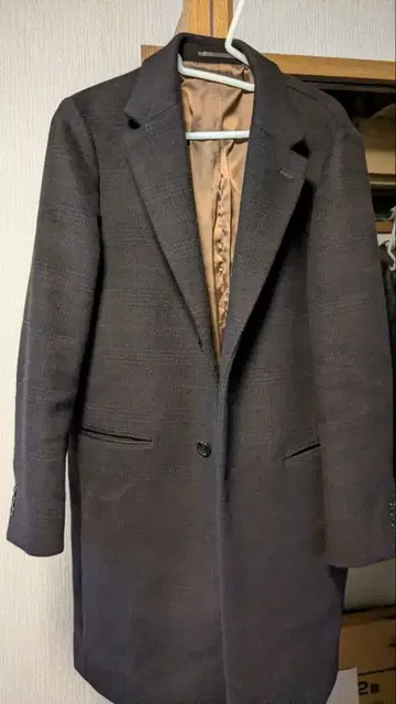 그린 레이블 릴랙싱 멜톤 체크 체스터 코트