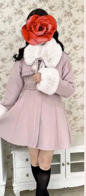 택 포함 미사용 로지타 펄 참 티펫 포함 볼레로풍 코트